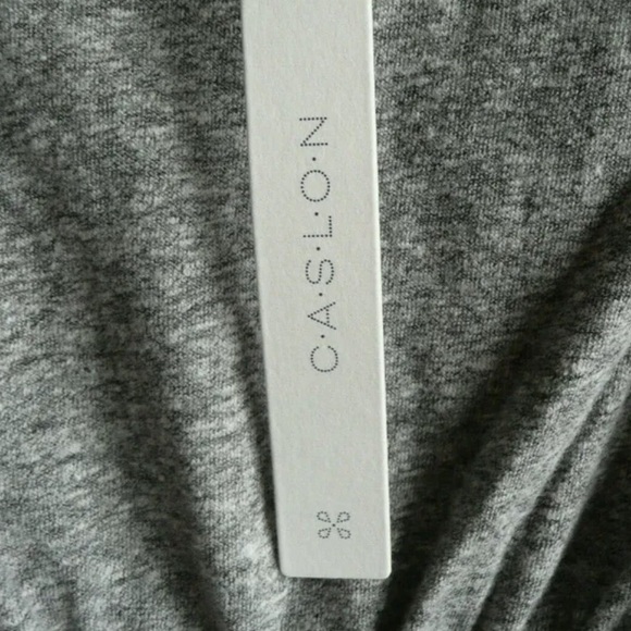 Caslon Comfy Side Tie Waist Top Petite Small Gray Cotton Blend Blouse NWT - Picture 10 of 14